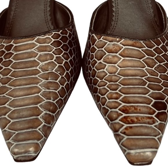 Liz Claiborne Leather Reptile Design Mules Size 7.5 - Picture 7 of 9